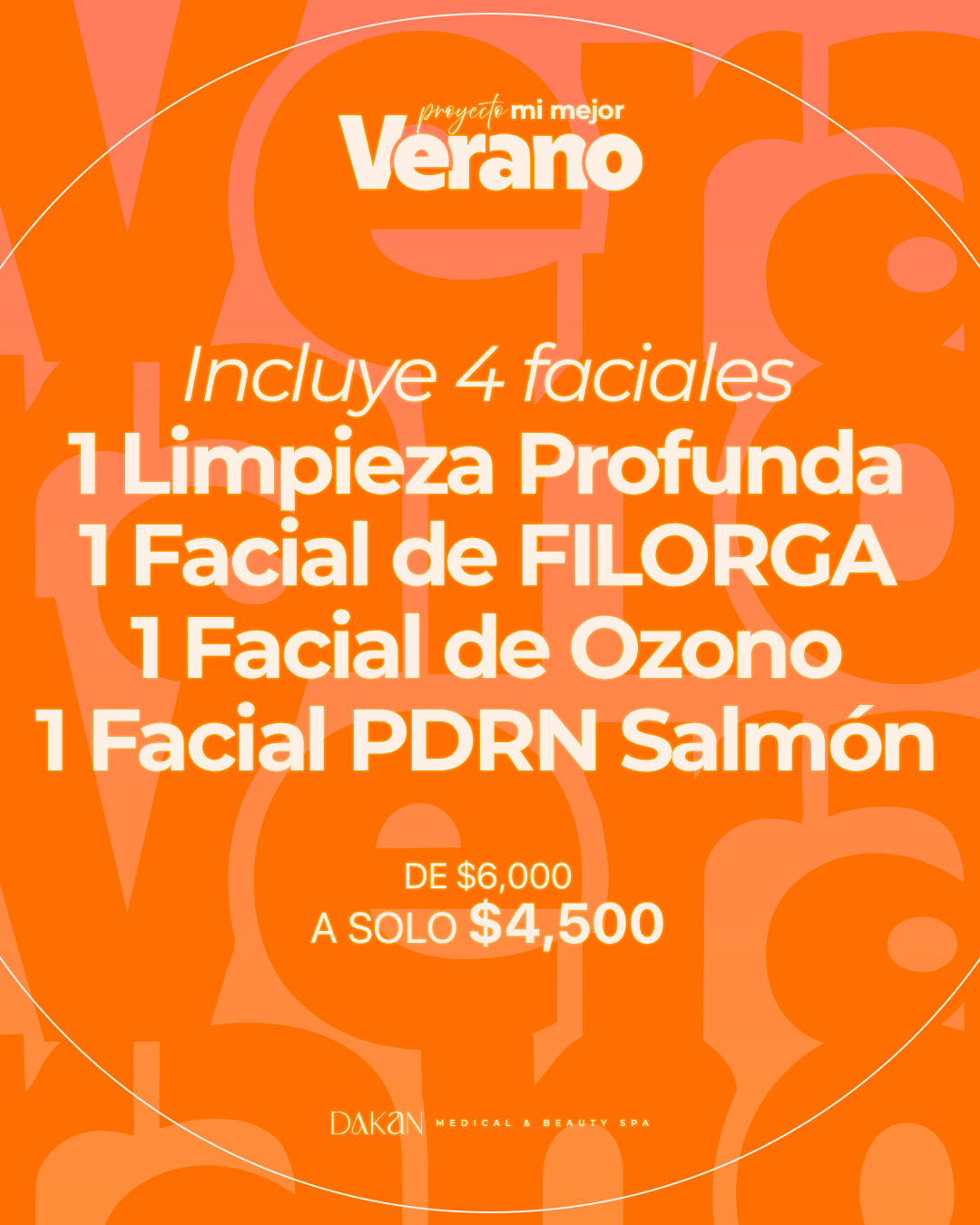 4 Faciales Premium $4,500